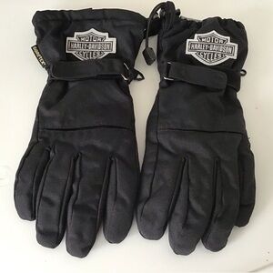 Harley Davidson Long Gore-Tex Black Nylon Gloves Small